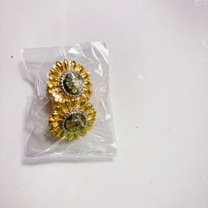 Amber sunflower earrings
